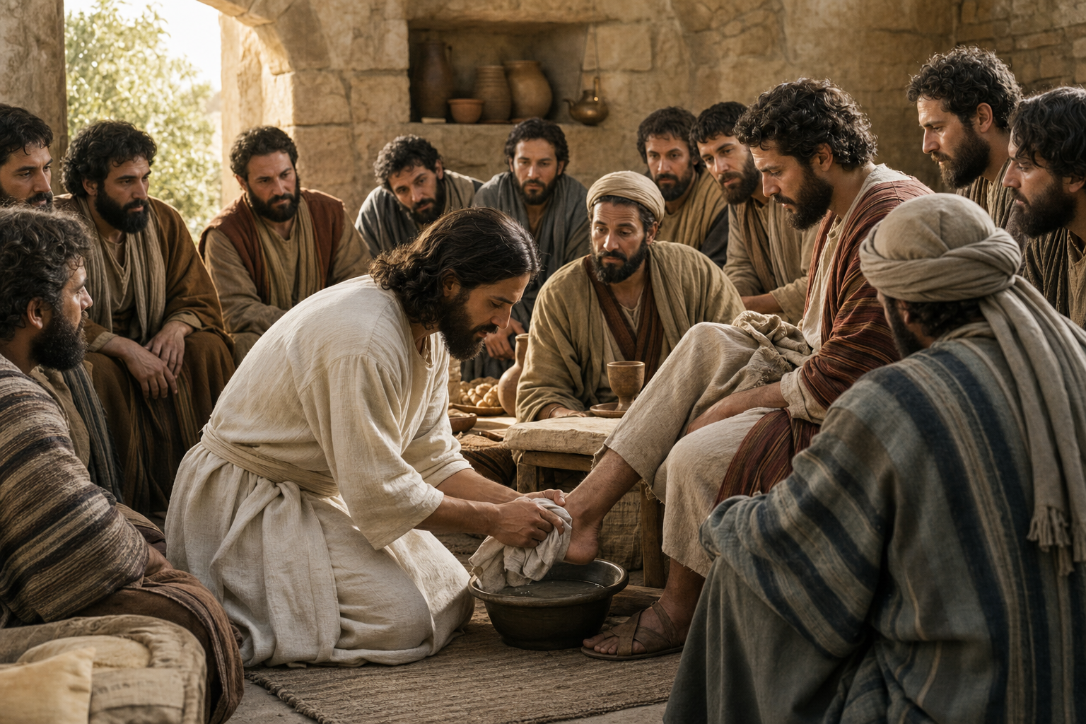 Symbolic header image for Day 46 washed from John 13:1-20